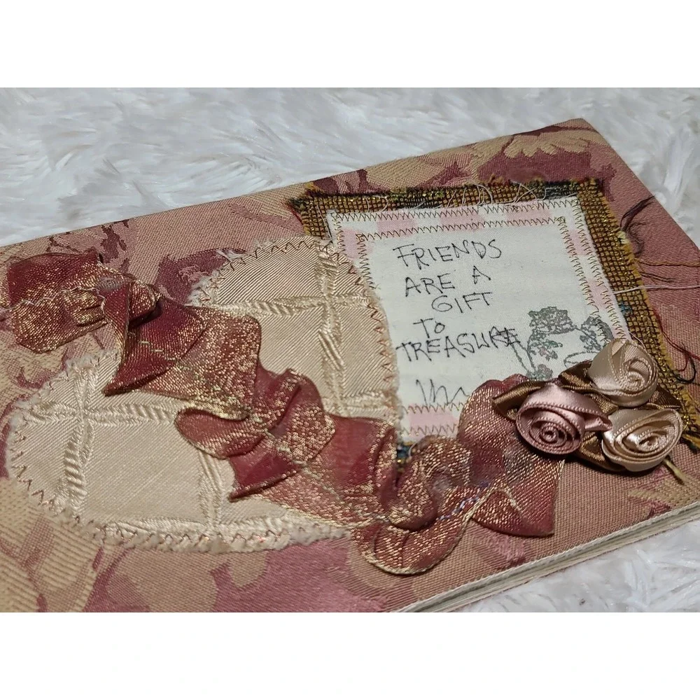 FOLKART Repurposed JILL KRASNER‎ Studios Scrapbook Keepsake Press Book Friends